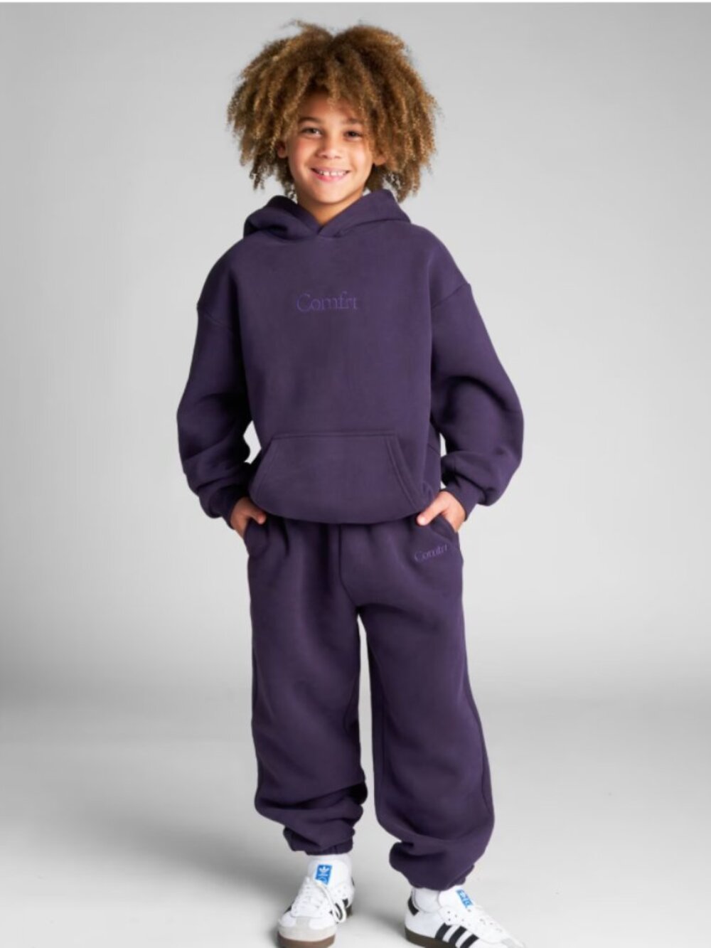 COMFRT Kids Signature Hoodie Size XS Blackberry Purple Fleece Lounge Sweatshirt - Picture 1 of 9